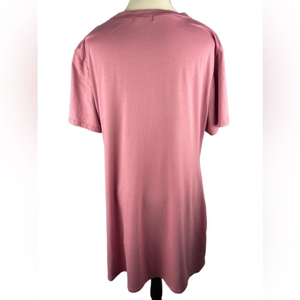 Shein Curve Women’s Pink Twist Cut-Out Front Cotton Blend Mini Dress Size: 2XL - Picture 6 of 9